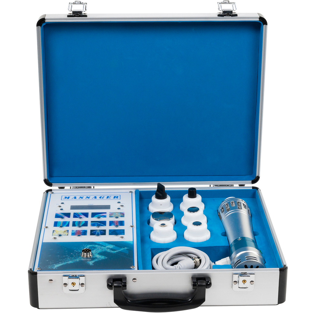VitaPulse bærbar wellness-enhed med aluminiumskasse og tilbehør