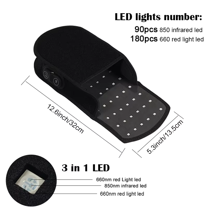 כפכפי רגליים עם נורות LED אדומות ואינפרה-אדומות SolaraStep, מידה אחת, עם כבל