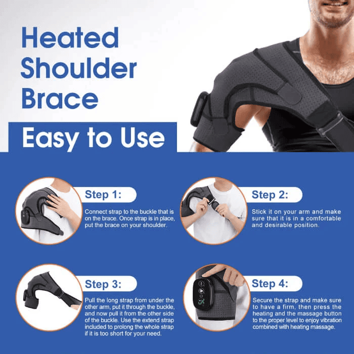 SolaceFlex Shoulder Massager With Heated Pad And Neoprene Brace Wrap