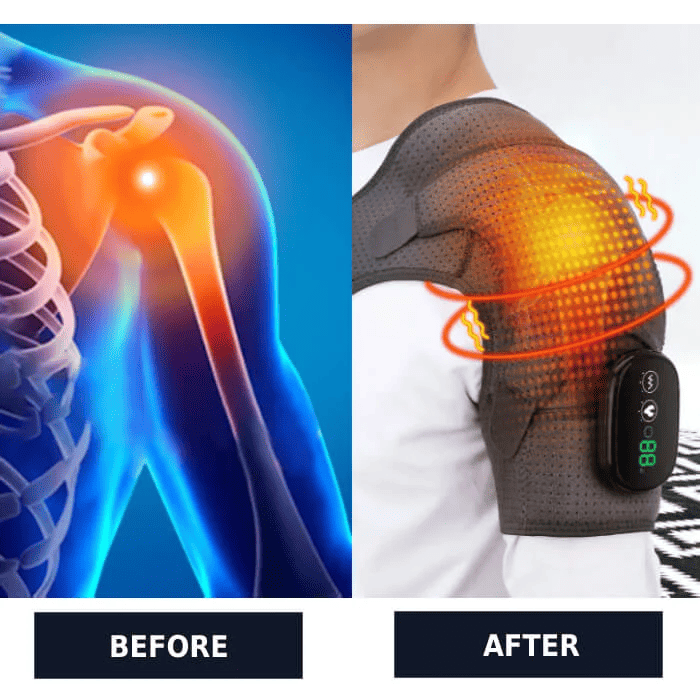 SolaceFlex Shoulder Massager With Heated Pad And Neoprene Brace Wrap