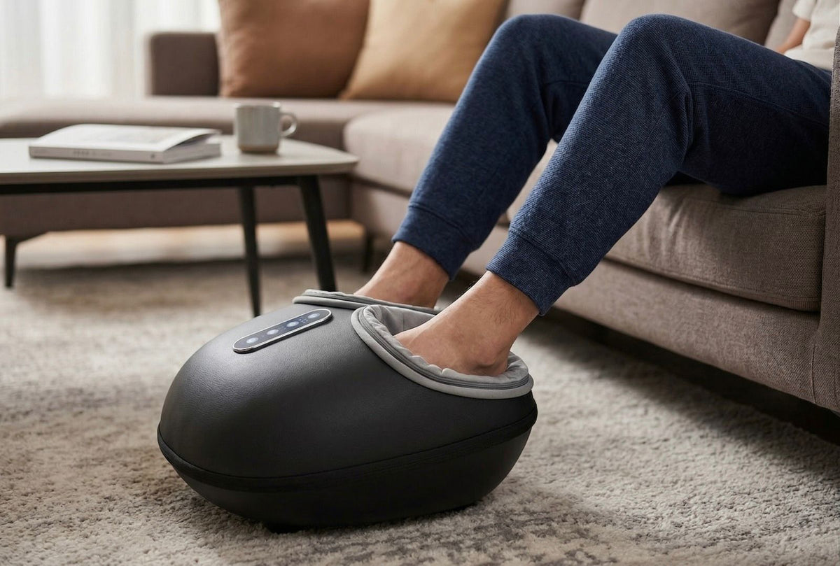 Massageador de pés terapêutico Shiatsu com calor e rolos de amassamento | Fioriscas