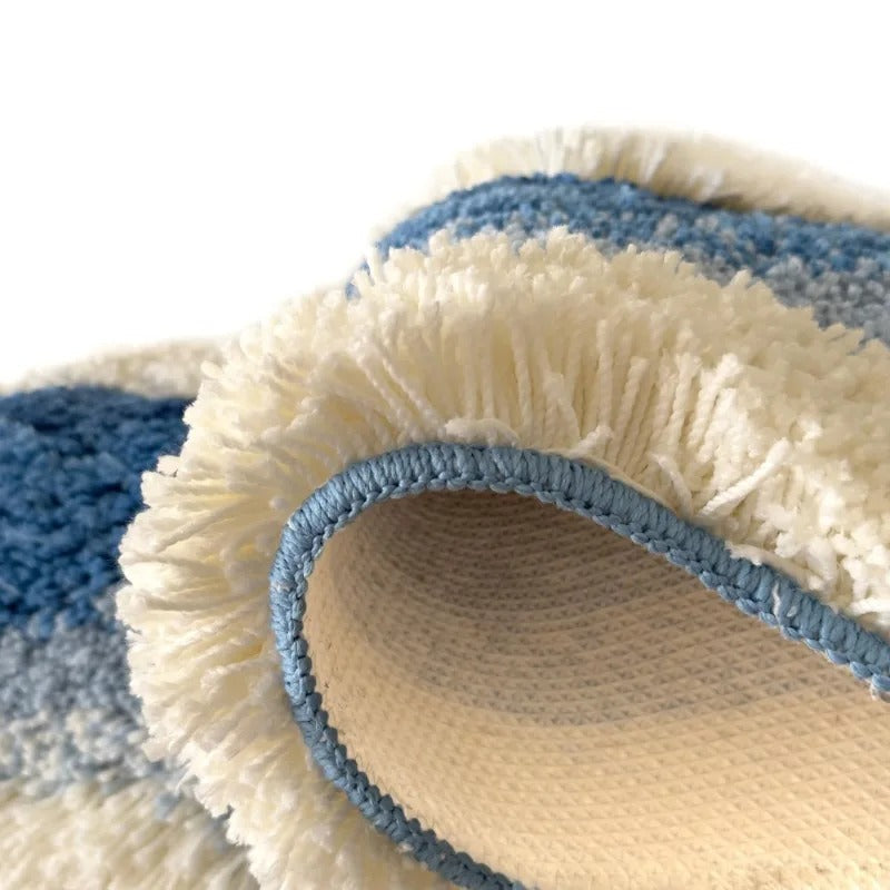 Tappeto trapuntato ispirato all'oceano, decorazione antiscivolo per la camera da letto | Fioriscas