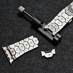 Vantira FusionX Titanium Apple Watch Band, Hexagonal Link Design