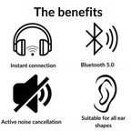 Trådløse over-ear hovedtelefoner med Bluetooth 5.0 og 10 timers afspilningstid