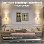 NovaGlow Dimmable LED Wall Sconces, Cordless 2-Pack