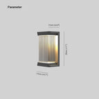 Ray Minimalistisk Rektangulær Glas Udendørs Væglampe, Sort | Fioriscas