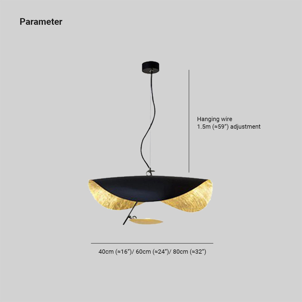 Lampada a sospensione Airsha 3 colori, lampade a sospensione con foglia d'oro | Fioriscas