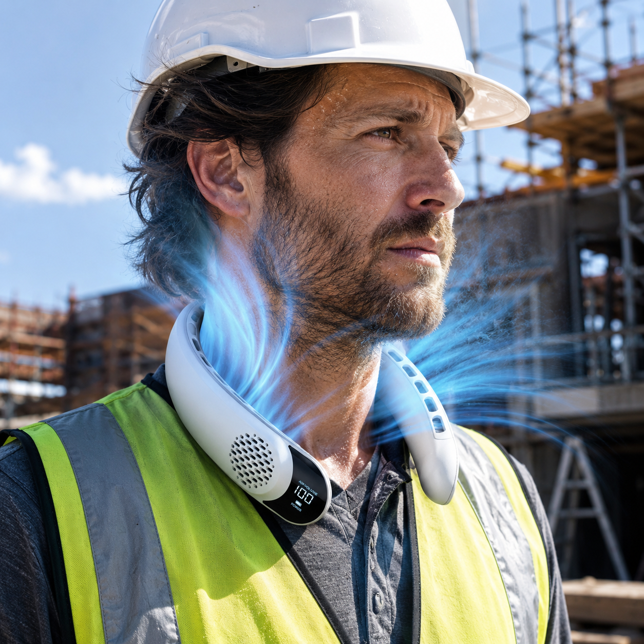 WorkCool nakkefan genopladelig med digitalt display