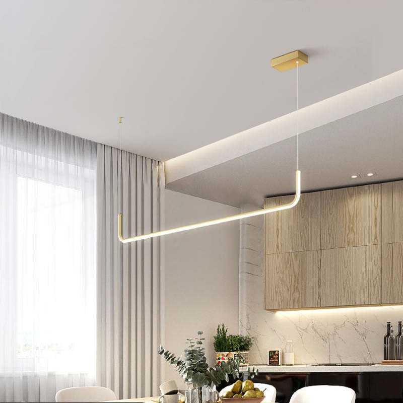 EdgeGlow metalen en siliconen hanglamp met lichtbalk, twee ledkoppen, 90-150 cm