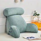 Backrest Reading Pillow With Armrests And Adjustable Headrest