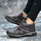 Waterproof Insulated Winter Boots, Unisex Lace-Up Fur Lining