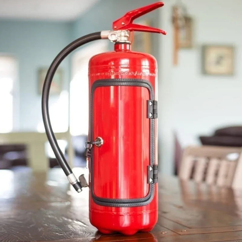 Skrytý držák na láhev FlareVault, design hasicího přístroje, červený nebo černý