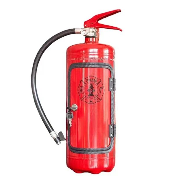 Skrytý držák na láhev FlareVault, design hasicího přístroje, červený nebo černý