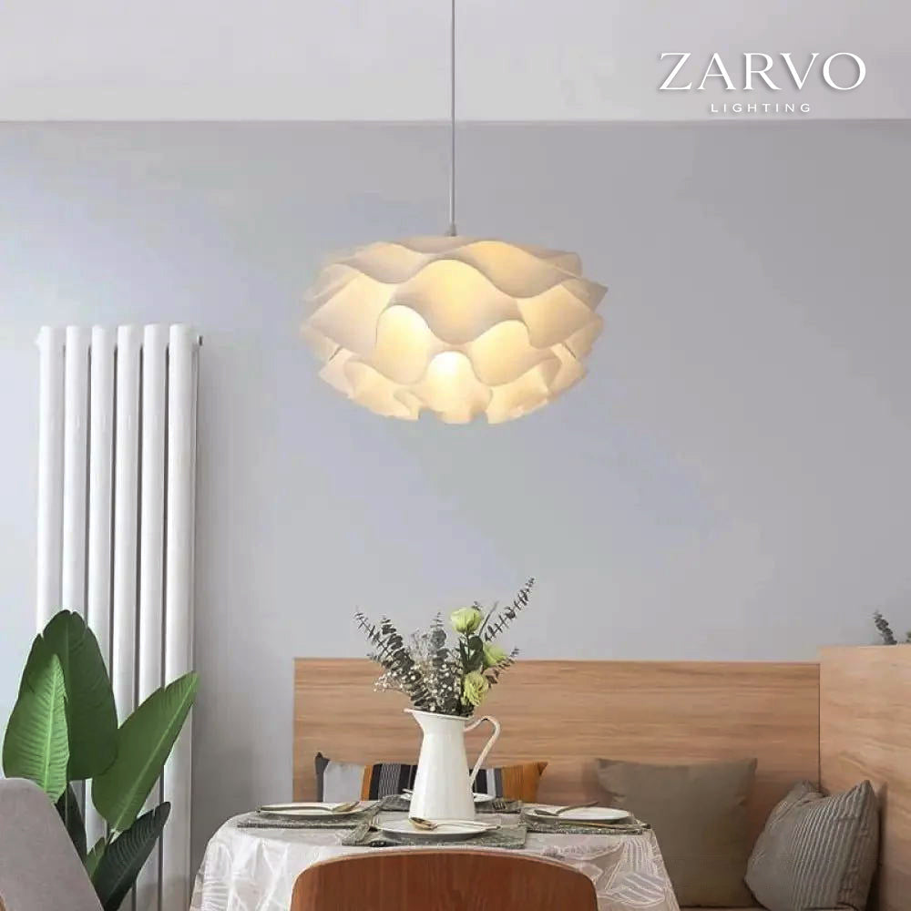 Lampadario Petalia Bloom in acrilico bianco per interni moderni