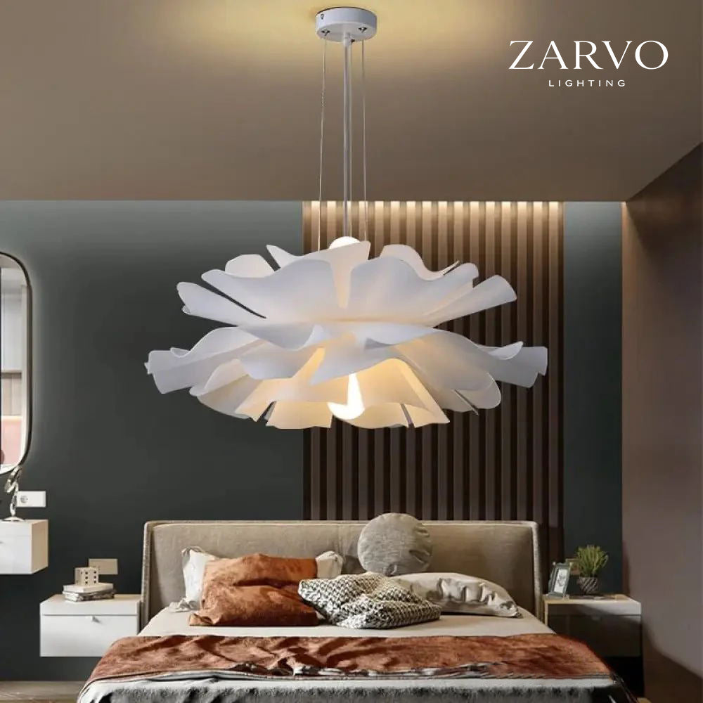 Lampadario Petalia Bloom in acrilico bianco per interni moderni