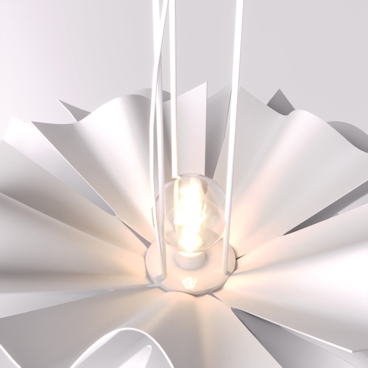 Lampadario Petalia Bloom in acrilico bianco per interni moderni