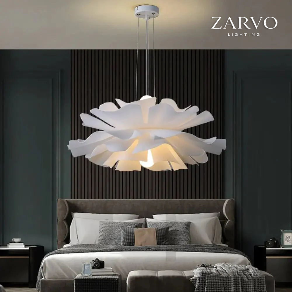 Lampadario Petalia Bloom in acrilico bianco per interni moderni
