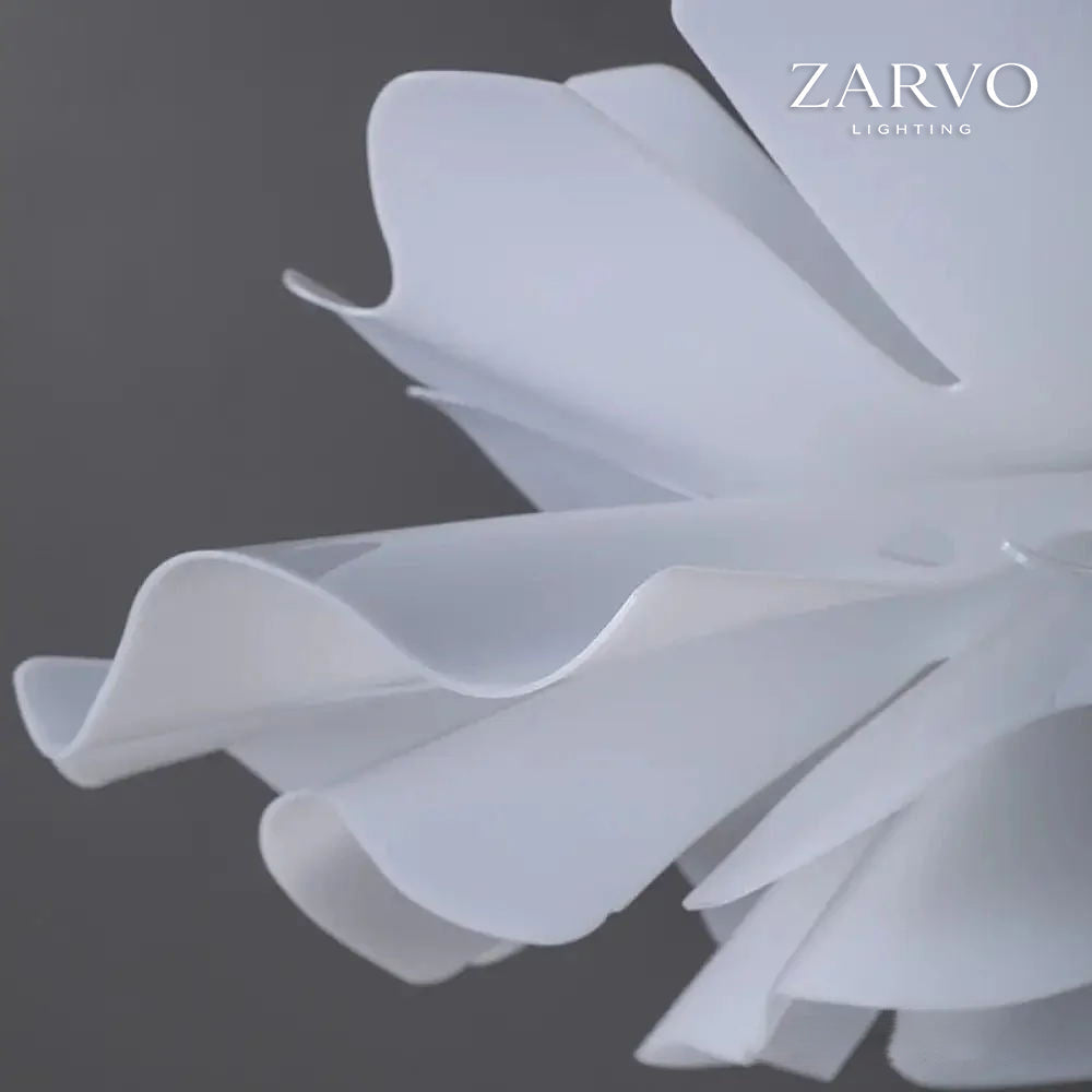 Lampadario Petalia Bloom in acrilico bianco per interni moderni