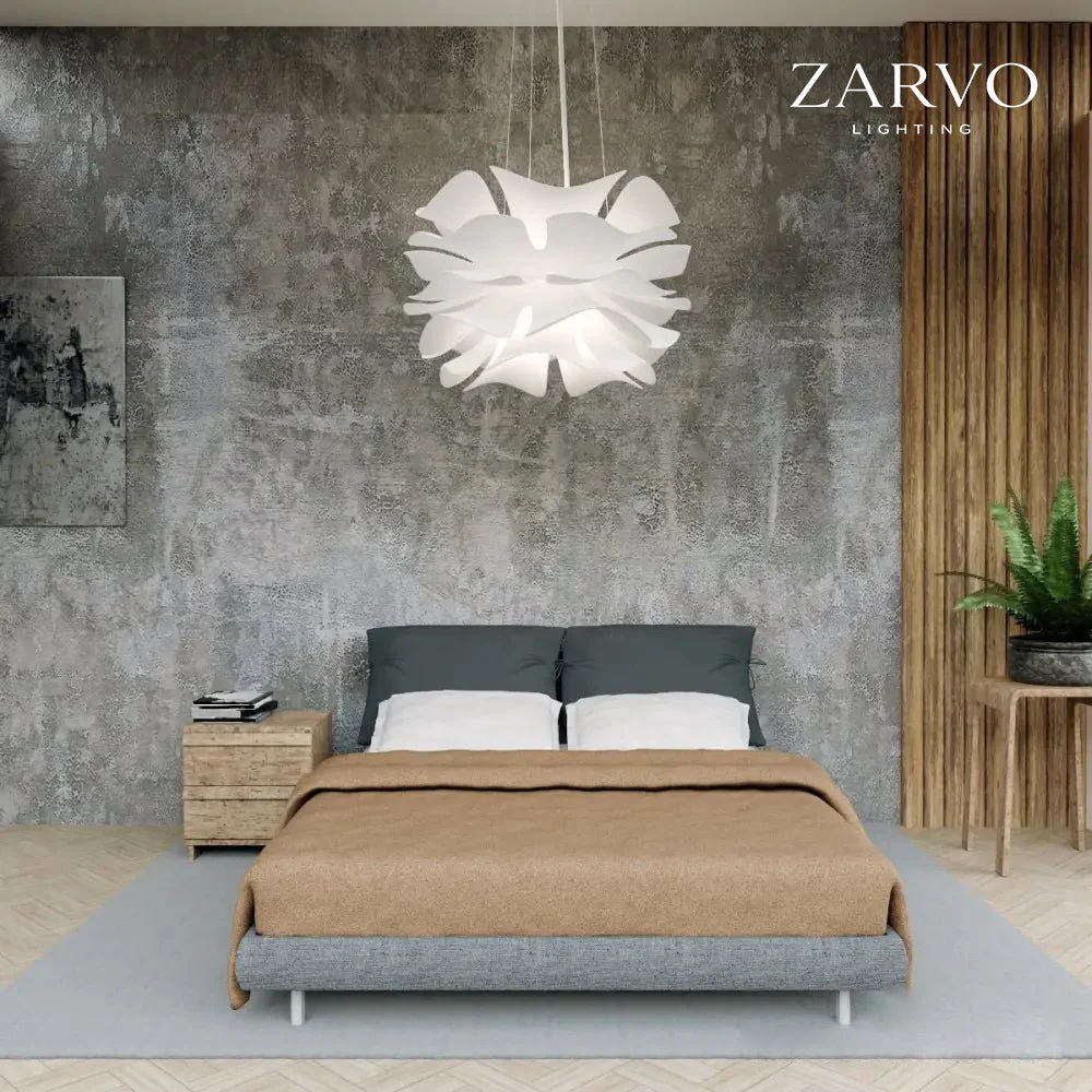 Lampadario Petalia Bloom in acrilico bianco per interni moderni