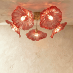 Lámpara de techo con flor de vidrio Blossom con iluminación suave y difusa