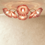 Lámpara de techo con flor de vidrio Blossom con iluminación suave y difusa