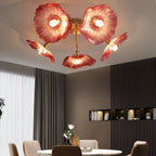 Lámpara de techo con flor de vidrio Blossom con iluminación suave y difusa
