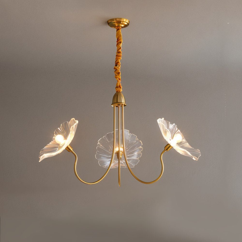 FloraBloom Glass Flower Chandelier for Elegant Living Room Lighting