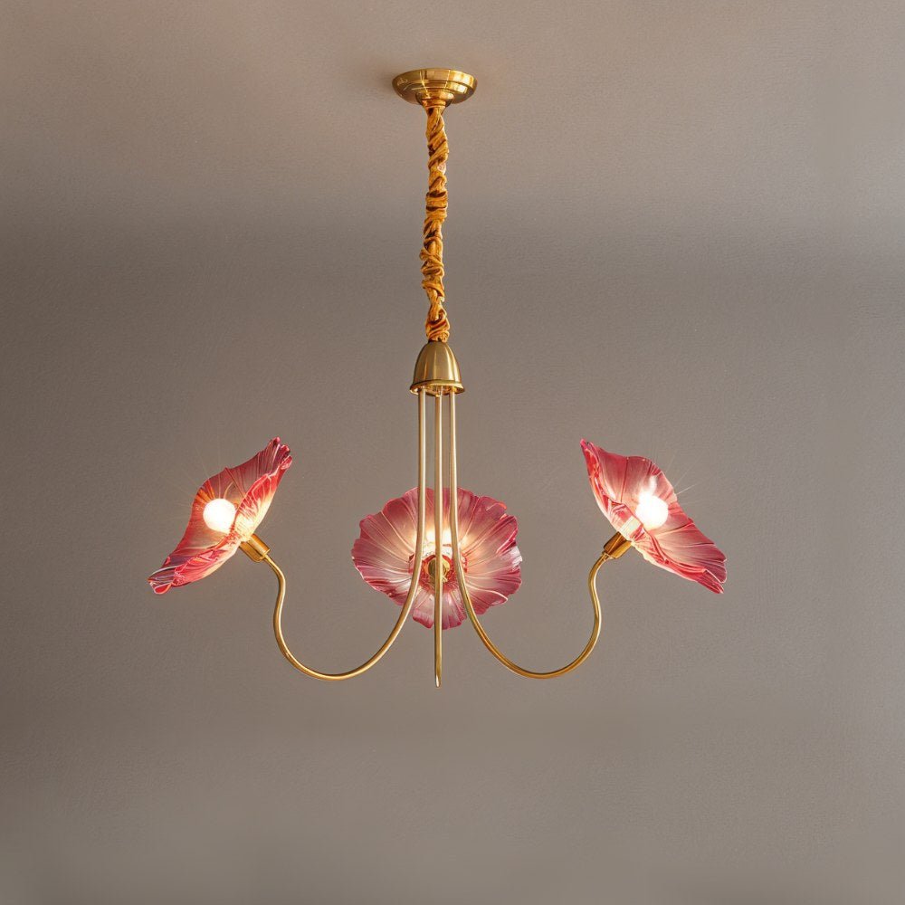 FloraBloom Glass Flower Chandelier for Elegant Living Room Lighting