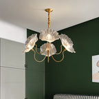FloraBloom Glass Flower Chandelier for Elegant Living Room Lighting