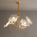 FloraBloom Glass Flower Chandelier for Elegant Living Room Lighting