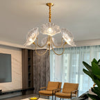 FloraBloom Glass Flower Chandelier for Elegant Living Room Lighting