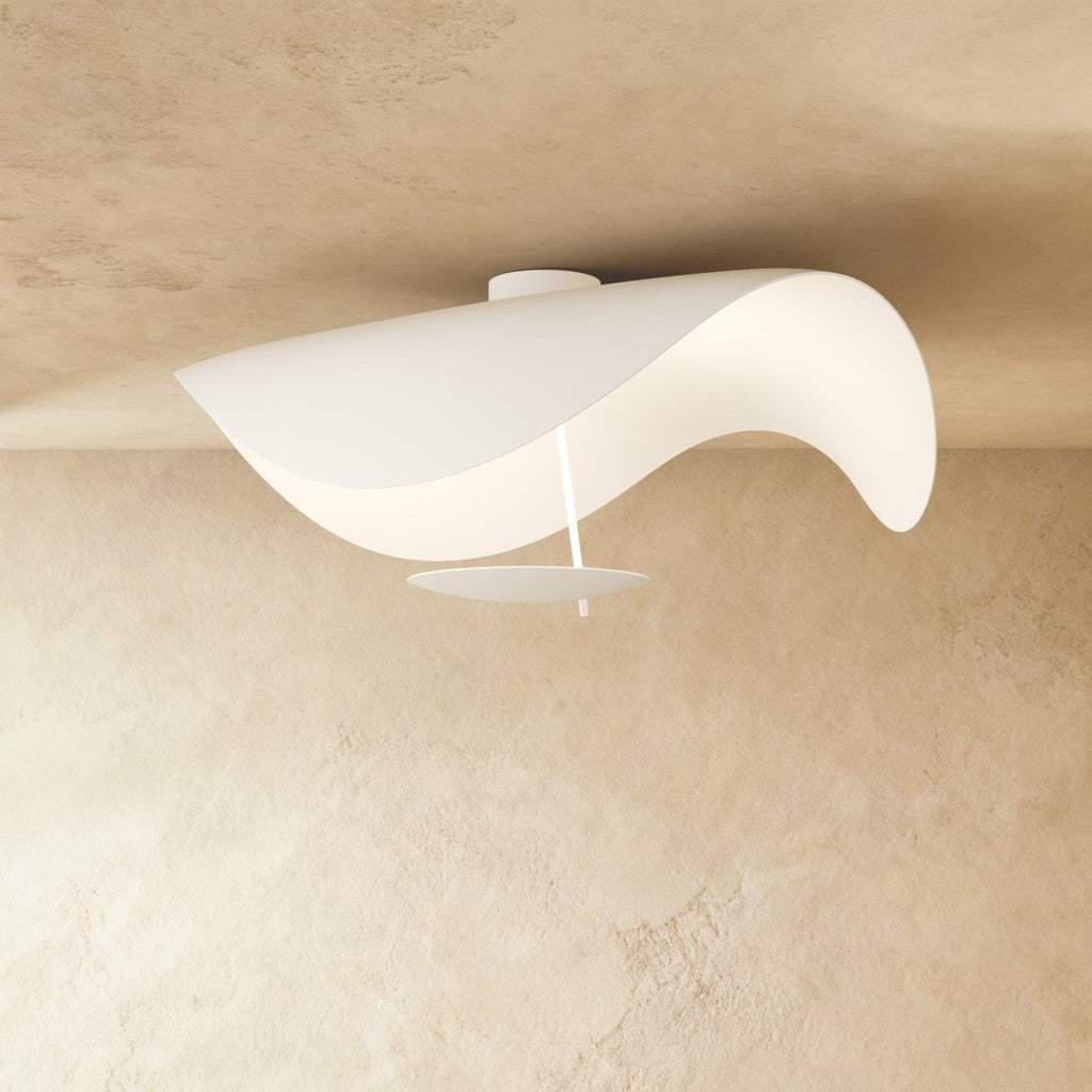 VerdeLeaf orb plafondlamp met reflecterende schijf en metalen kap