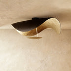 VerdeLeaf orb plafondlamp met reflecterende schijf en metalen kap