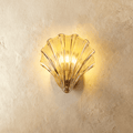 LumaSeas Copper Seashell Wall Light With Fluted Glass Shade