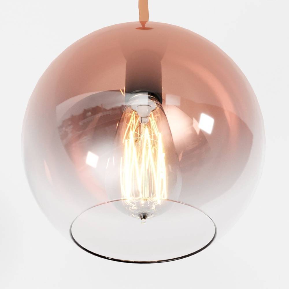 Aurora glaspendel med ombré-finish i champagne, silver och roséguld
