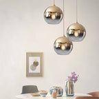 Aurora glaspendel med ombré-finish i champagne, silver och roséguld