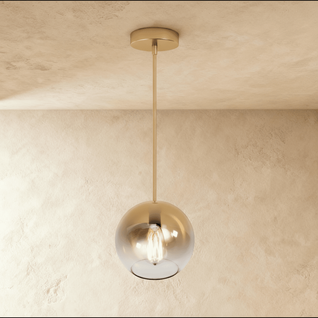 Aurora glaspendel med ombré-finish i champagne, silver och roséguld