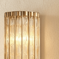 Copper Cascade Wall Sconce With Glass Cylinder Shade And Ambient Glow