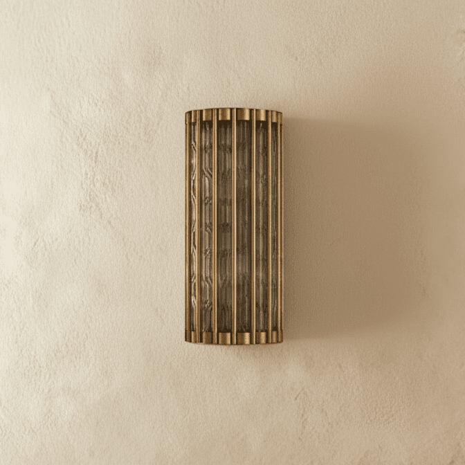 Copper Cascade Wall Sconce With Glass Cylinder Shade And Ambient Glow