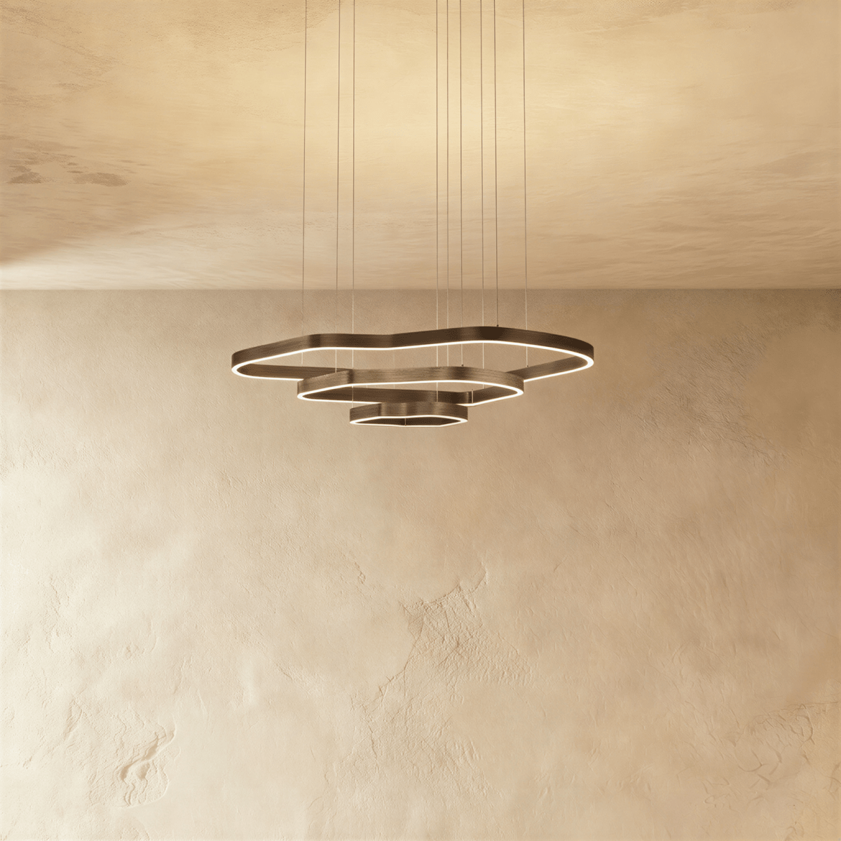 Nova Ring LED-ljuskrona med akryl-diffusor för modern atmosfär