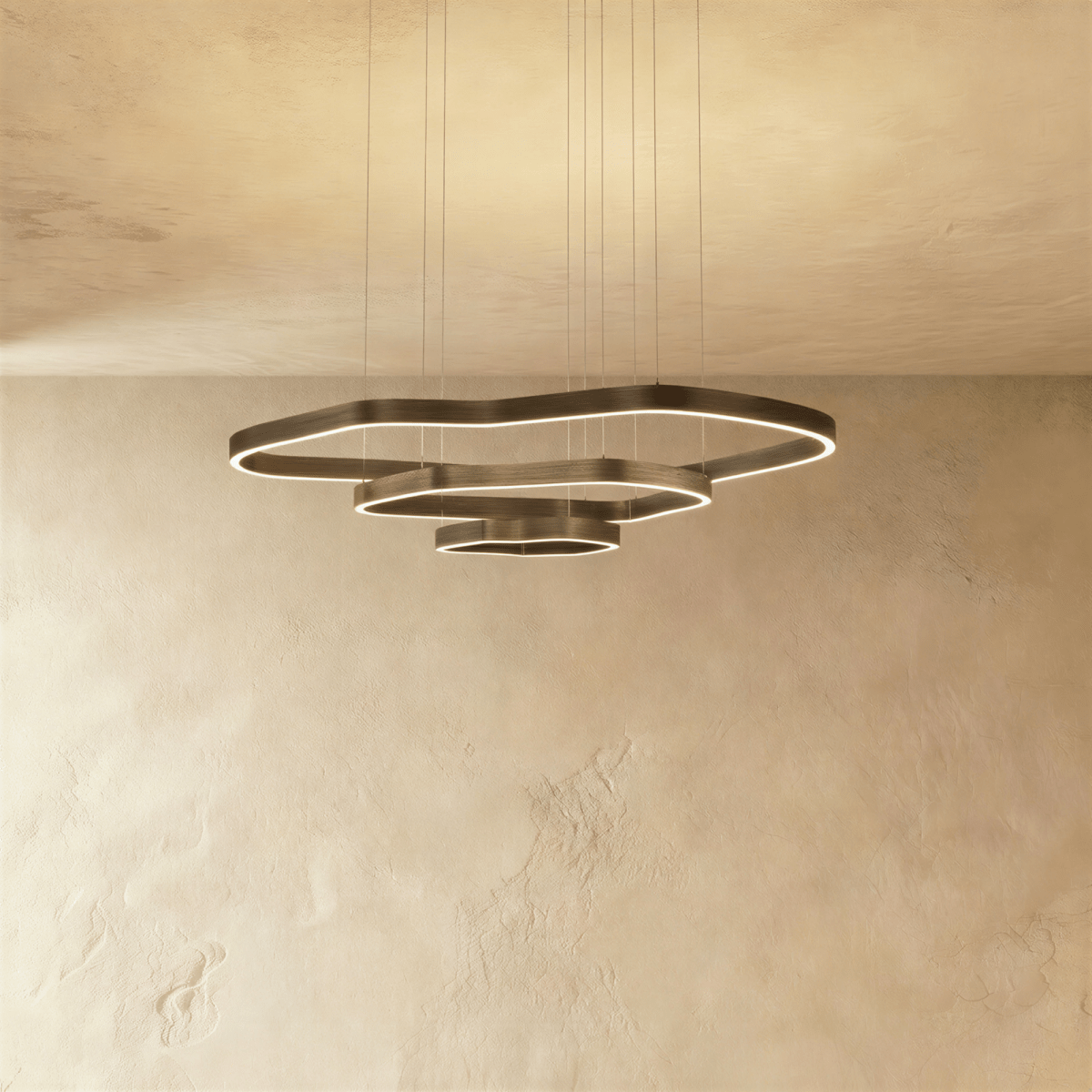 Nova Ring LED-ljuskrona med akryl-diffusor för modern atmosfär