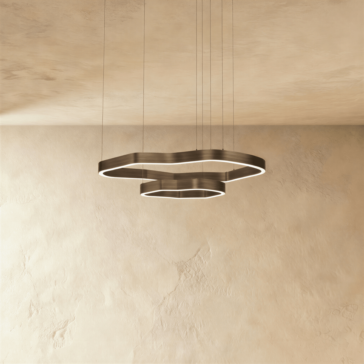 Nova Ring LED-ljuskrona med akryl-diffusor för modern atmosfär