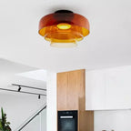 Håndlavet loftslampe i glas, Lumenweave nordisk design med flere niveauer