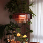 FjordLumen glazen hanglamp, warme ledgloed, ontwerp met meerdere niveaus