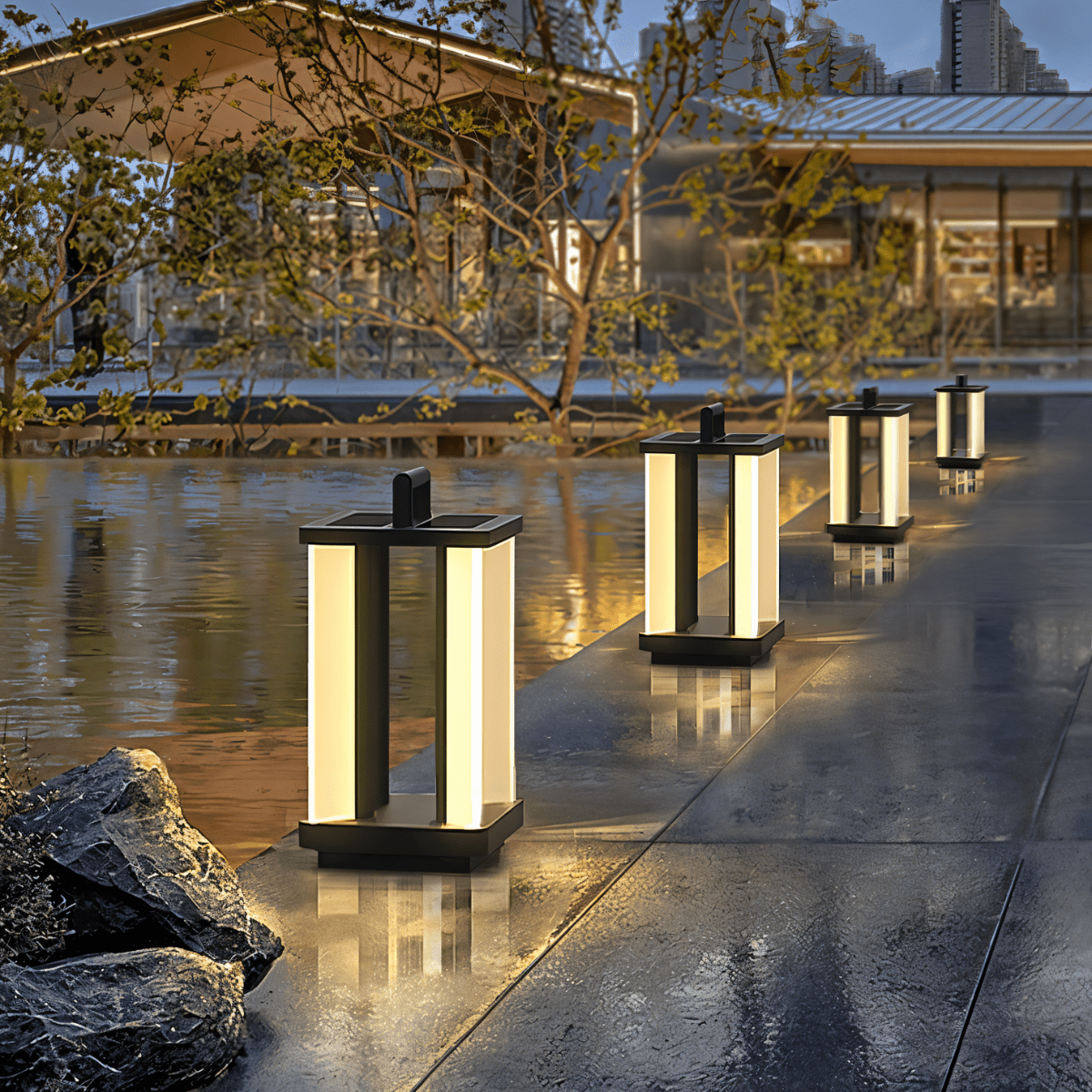 LuminaPath Stainless Steel Outdoor Architectural Lantern For Pathways