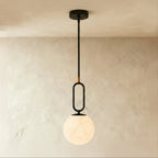 Lampada a sospensione Lumen Teardrop in alabastro per interni moderni