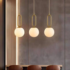 Lampada a sospensione Lumen Teardrop in alabastro per interni moderni