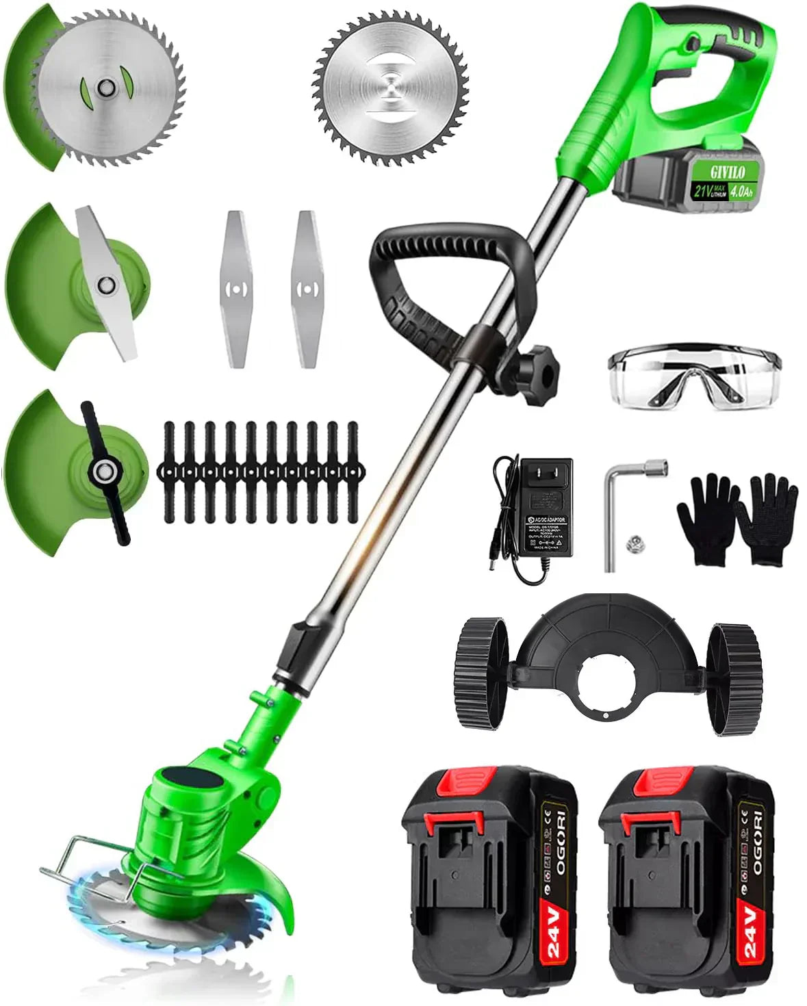 Tagliabordi a batteria, attrezzo VerdaPro da 24 V per bordare il prato, 18.000 giri/min▋