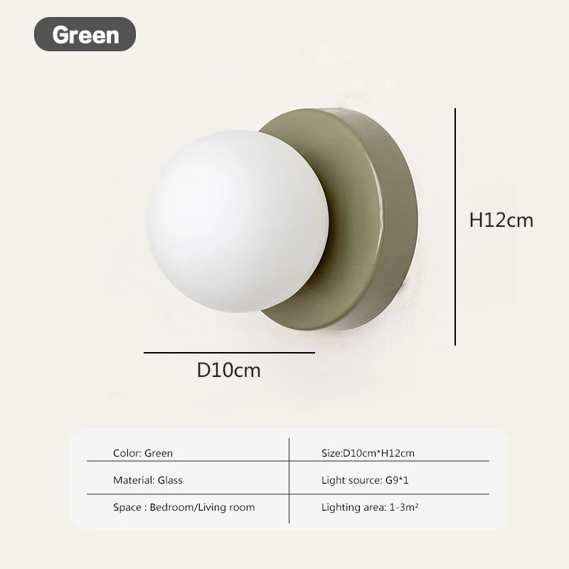 Glass Wall Sconce With G9 Base, Nordic Minimalist Design For Bedroom