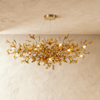 Lampa wisząca Lumen Leaf z miedzi i szkła z podświetleniem LED